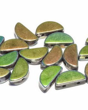 Semi Circle Beads, 5x10 mm, Crystal Vitrail Full - 00030-28100