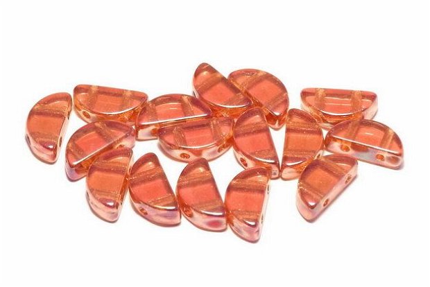 Semi Circle Beads, 5x10 mm, Crystal Full Apricot Medium - 00030-29123