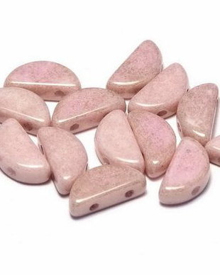 Semi Circle Beads, 5x10 mm, Chalk White Lila Luster - 03000-14494
