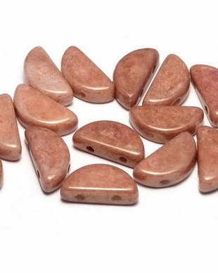 Semi Circle Beads, 5x10 mm, Chalk White Gold Luster - 03000-14497