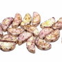 Semi Circle Beads, 5x10 mm, Chalk White Lila Gold Luster - 03000-15695