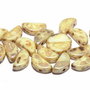 Semi Circle Beads, 5x10 mm, Chalk White Picasso - 03000-43400