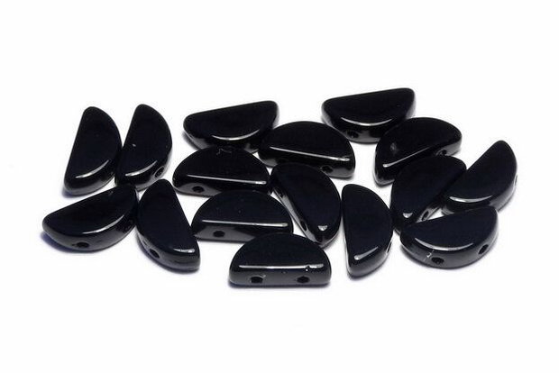 Semi Circle Beads, 5x10 mm, Jet - 23980