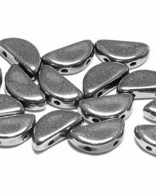 Semi Circle Beads, 5x10 mm, Jet Full Chrome - 23980-27400