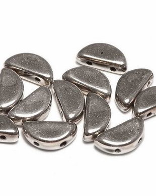 Semi Circle Beads, 5x10 mm, Jet Argentic Full - 23980-27500