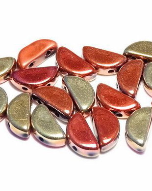 Semi Circle Beads, 5x10 mm, Jet California Gold Rush - 23980-98542