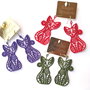 Cercei brodati pisicute accesorizati cu cristale swarovski aurora borealis  Cats colors