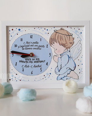 Cadou cerut nasii personalizat cu mesaj pictat manual ingeras