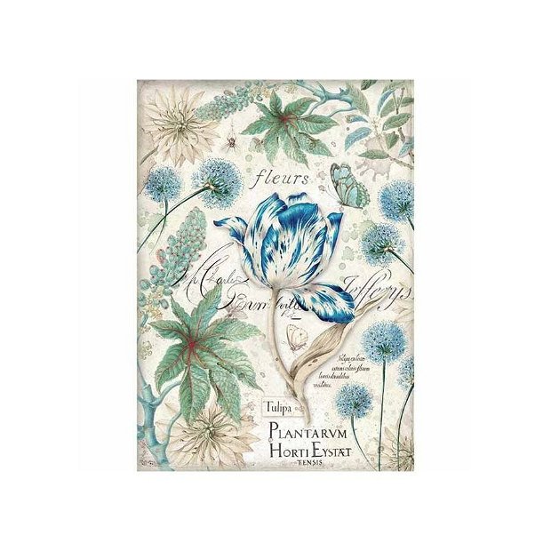 Hartie de orez pt. decoupage A4- Blue Tulip (35567)