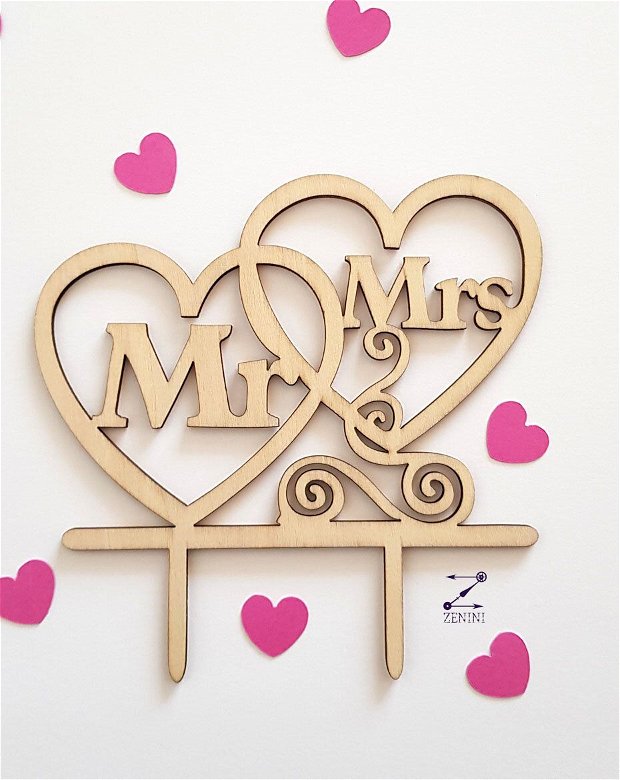Topper nunta, topper Mr&Mrs, topper tort nunta, decoratiune tort nunta, decor Mr&Mrs