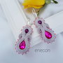 Cercei soutache fucsia-argintiu