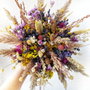 Buchet mireasă din flori naturale uscate "Culori de vară"  + Butoniera CADOU