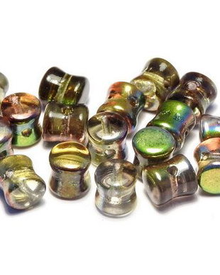 Diabolo Beads, 4x6 mm, Crystal Magic Green - 00030-95400