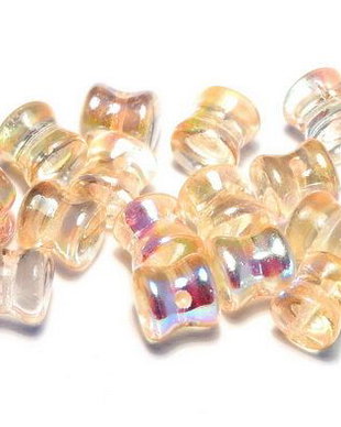 Diabolo Beads, 4x6 mm, Crystal Yellow Rainbow - 00030-98531