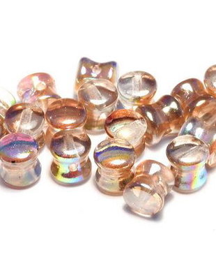 Diabolo Beads, 4x6 mm, Crystal Brown Rainbow - 00030-98532