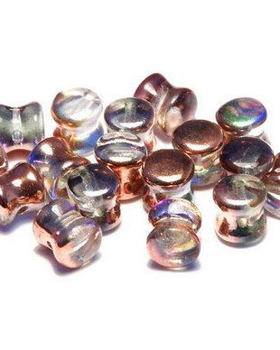 Diabolo Beads, 4x6 mm, Crystal Copper Rainbow - 00030-98533