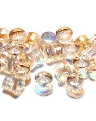 Diabolo Beads, 4x6 mm, Crystal Lemon Rainbow - 00030-98534