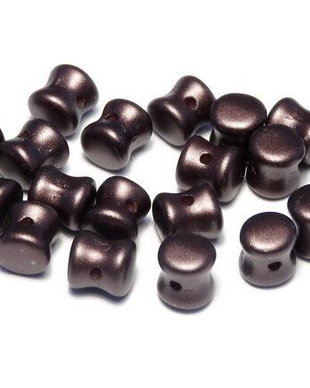 Diabolo Beads, 4x6 mm, Alabaster Pastel Dark Brown - 02010-25036