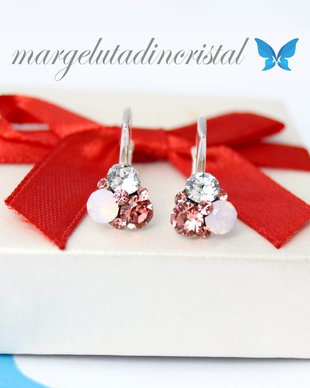 Cercei Swarovski Chaton - Floricica / Argint 925