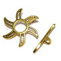 Inchizatoare toggle, auriu antichizat, 22.5x22.5 mm