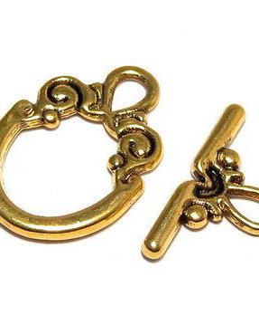 Inchizatoare toggle, auriu antichizat, 20x14 mm