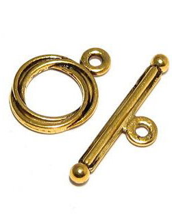 Inchizatoare toggle, auriu antichizat, 17x13 mm