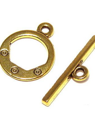 Inchizatoare toggle, auriu antichizat, 17.5x13.5 mm