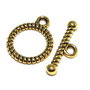 Inchizatoare toggle, auriu antichizat, 16x13 mm