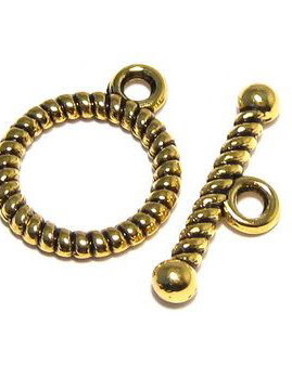 Inchizatoare toggle, auriu antichizat, 16x13 mm