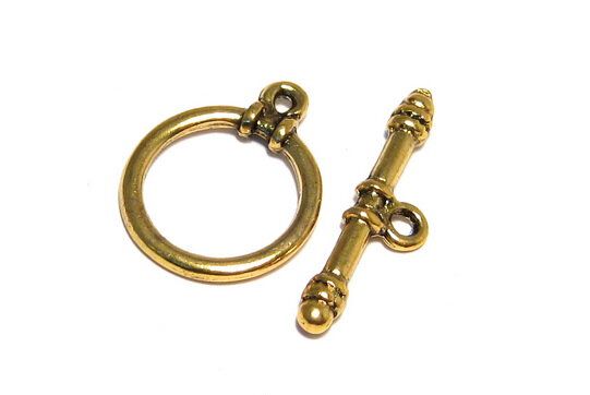 Inchizatoare toggle, auriu antichizat, 16x13 mm