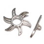 Inchizatoare toggle, argintiu antichizat, 22.5x22.5 mm