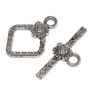 Inchizatoare toggle, argintiu antichizat, 21x15 mm
