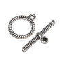 Inchizatoare toggle, argintiu antichizat, 19x16 mm