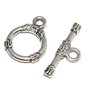 Inchizatoare toggle, argintiu antichizat, 17x13 mm
