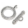 Inchizatoare toggle, argintie, 23.5x19 mm