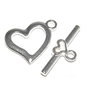 Inchizatoare toggle, argintie, 19x15 mm