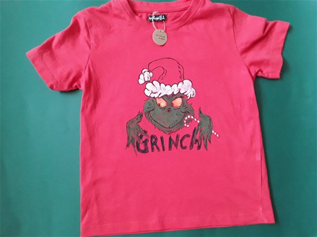 Tricou copii pictat Grinch personalizabil