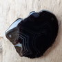 Pandantiv felie agata neagra, 55x46 mm