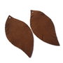 Pandantiv frunza maro inchis PU 62x30mm DVLAK-T 025