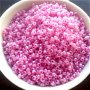 Margele nisip roz lucios cu miez roz inchis 2 mm 100g.