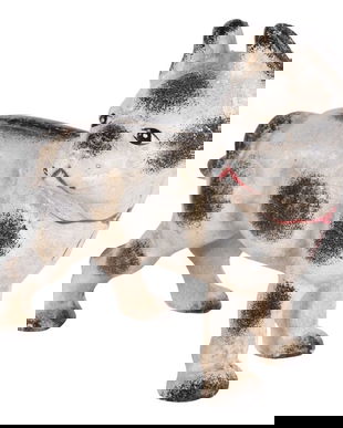 Pusculita din fonta cu un caine