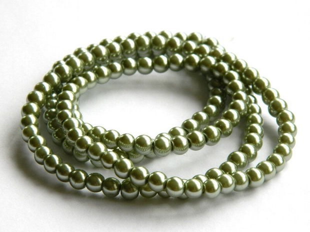 LICHIDARE STOC: Sirag perle alcril olive 6 mm, 80 cm (cod 7364)