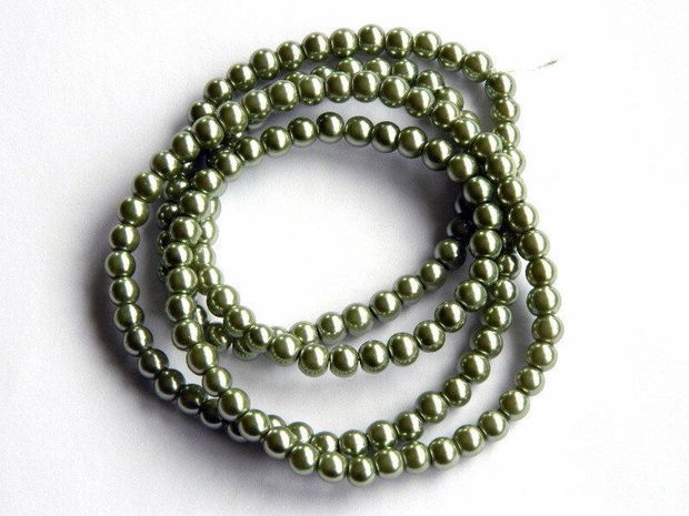 LICHIDARE STOC: Sirag perle alcril olive 6 mm, 80 cm (cod 7364)