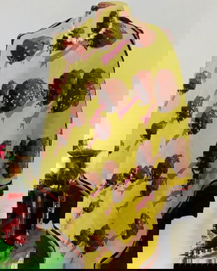 Esarfa mătase naturala print copaci