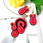 Set soutache rosu cu cristale