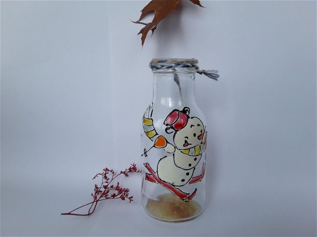 Vaza decorativa pictată model Craciun
