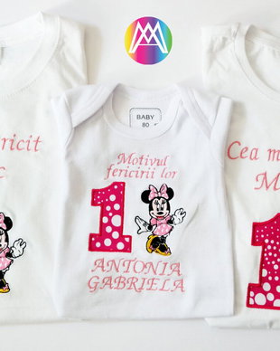 Set Tricouri aniversare cu "Minnie Mouse"