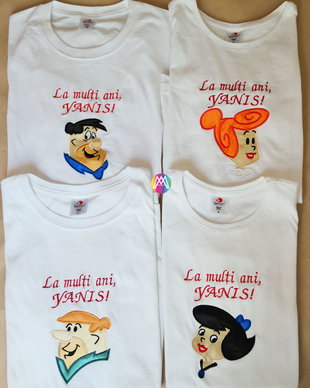Tricouri Aniversare The Flintstones , brodate