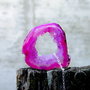 Lant argint cu agat roz-fucsia