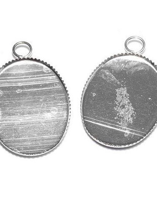 Pandantiv metalic, argintiu, 19x31x1 mm